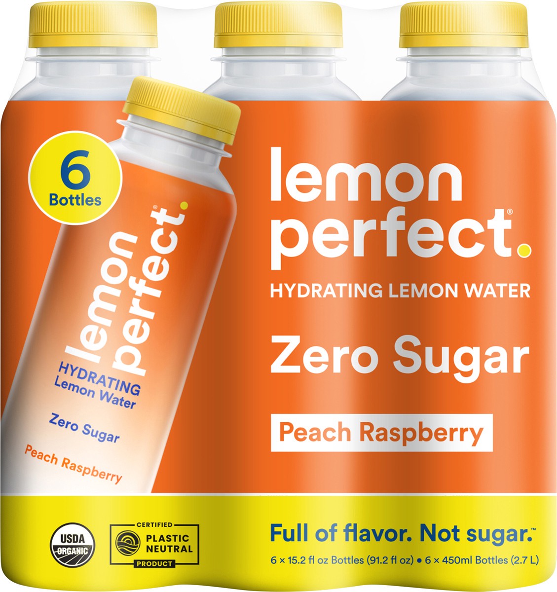 slide 2 of 11, Lemon Perfect Peach Raspberry Hydrating Lemon Water- 6 ct, 6 ct; 15.2 oz