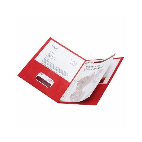 slide 1 of 1, Office Depot Brand 2-Pocket Textured Paper Folders With Prongs, Red, Pack Of 10, 10 ct