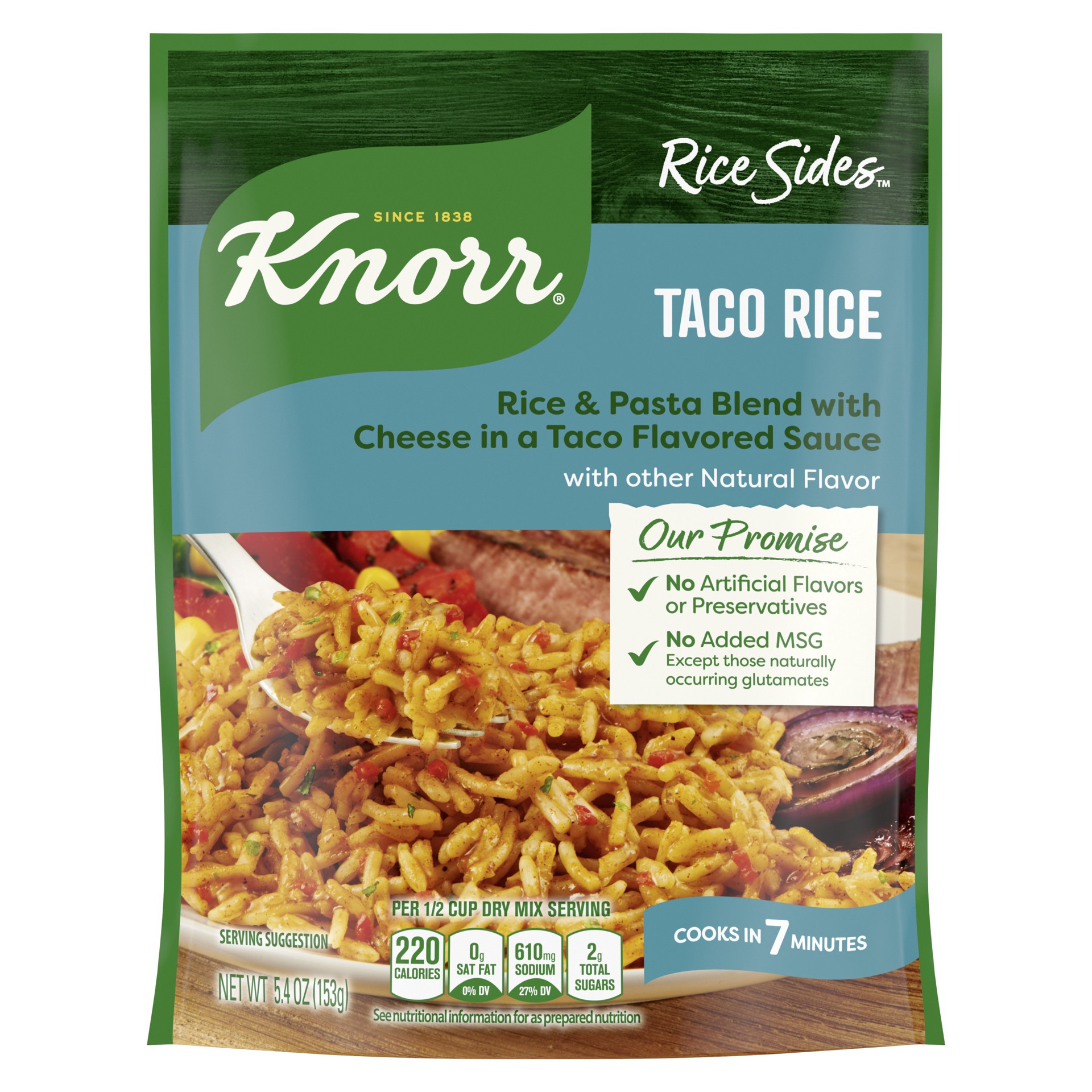 slide 1 of 3, Knorr Rice Sides Taco Rice, 5.4 oz, 5.4 oz