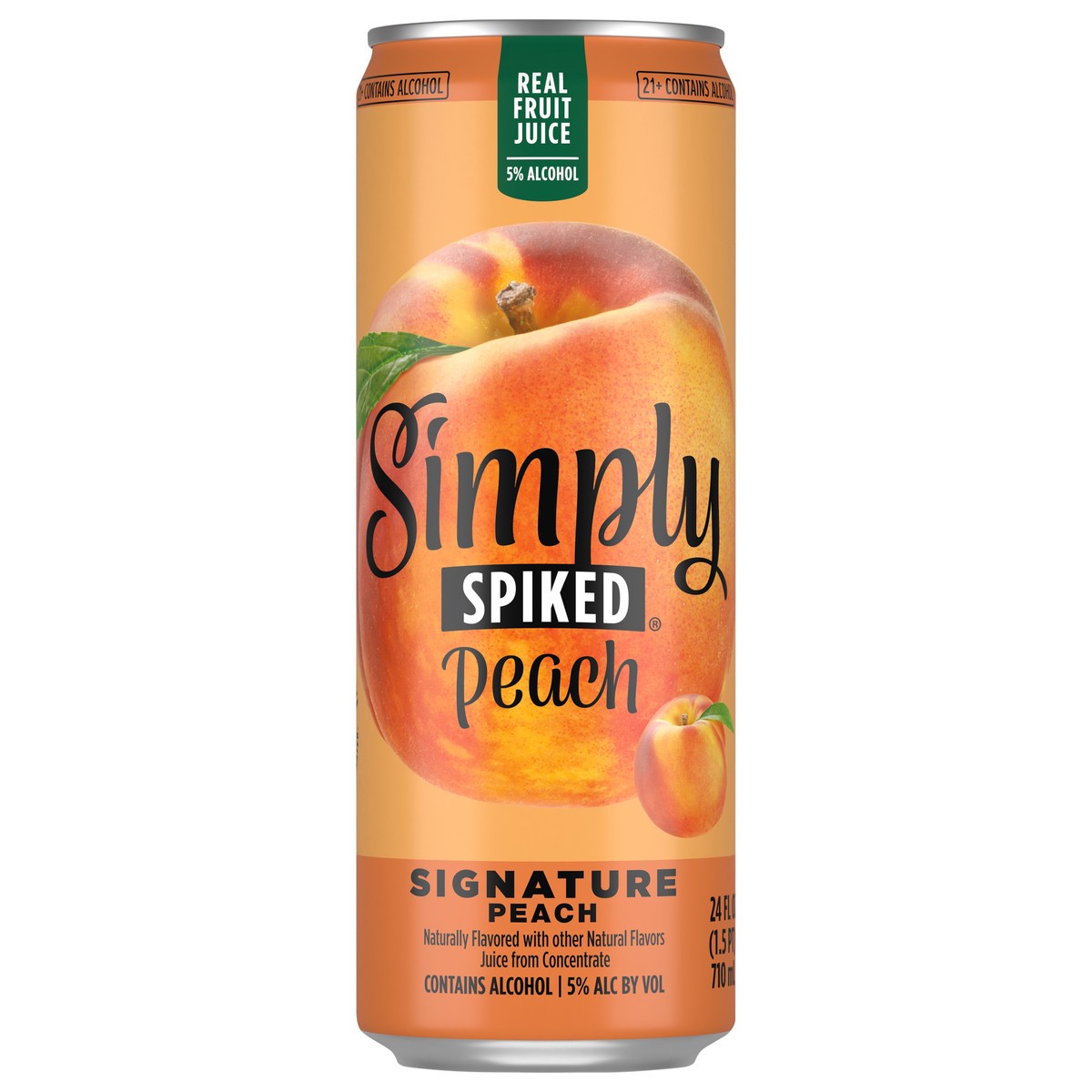 slide 1 of 5, Simply Spiked Signature Peach Beer 24 fl oz, 12 ct