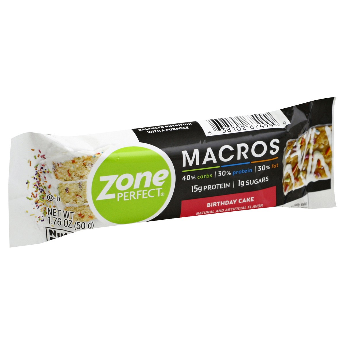 slide 2 of 12, Zone Perfect Macros Bar 1.76 oz, 1.76 oz