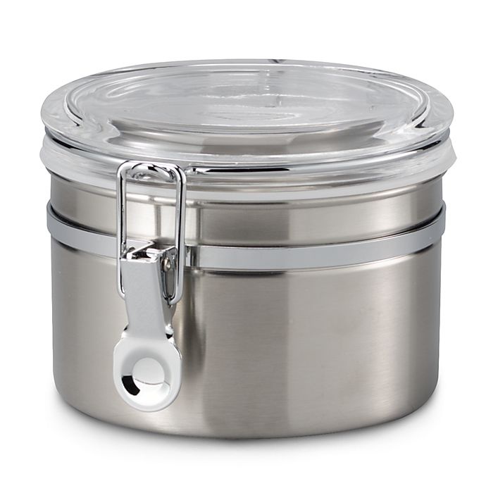 slide 1 of 1, SALT Brushed Stainless Steel Canister, 26 oz