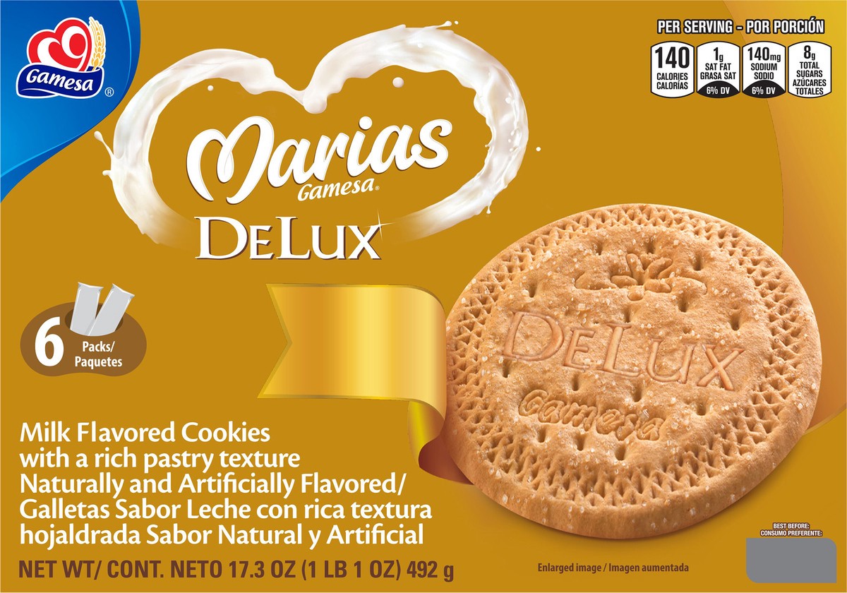 slide 6 of 11, Gamesa Delux By Marias Vanilla Cookies (6 - 2.89 Ounce) 17.3 Ounce 6 Pack Plastic Bags, 6 ct
