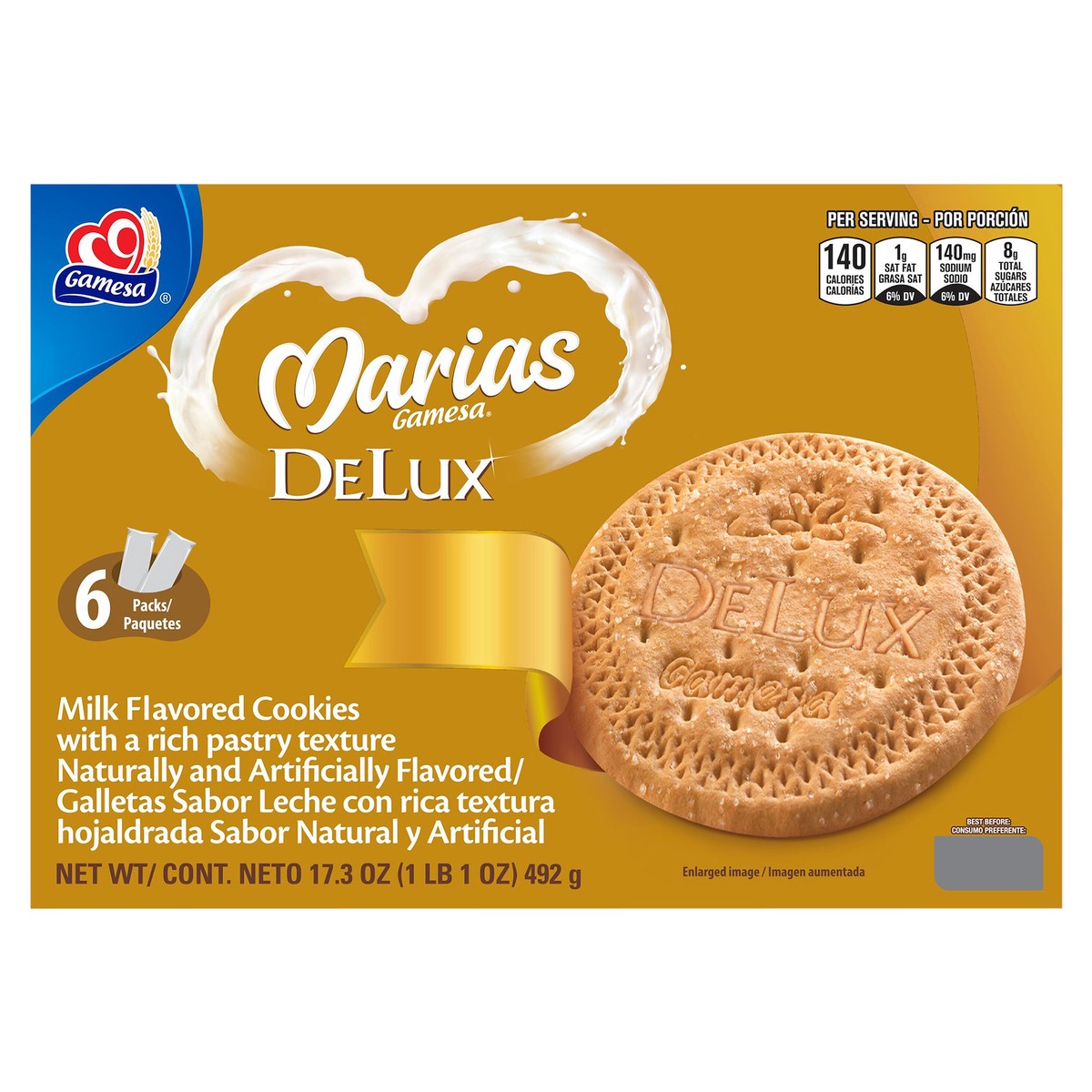 slide 9 of 11, Gamesa Delux By Marias Vanilla Cookies (6 - 2.89 Ounce) 17.3 Ounce 6 Pack Plastic Bags, 6 ct