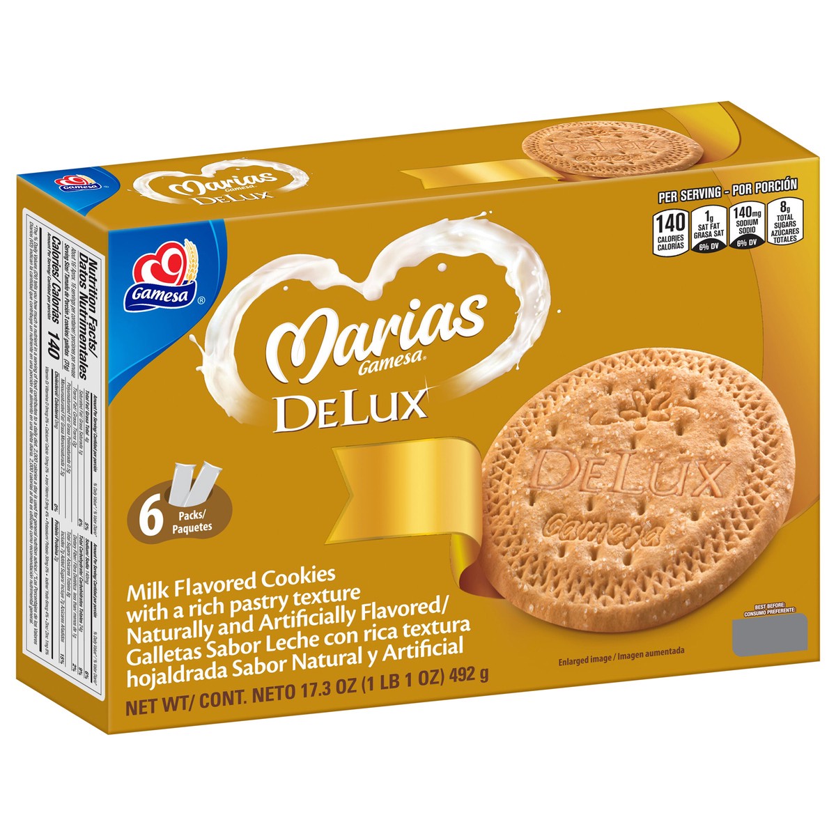 slide 10 of 11, Gamesa Delux By Marias Vanilla Cookies (6 - 2.89 Ounce) 17.3 Ounce 6 Pack Plastic Bags, 6 ct