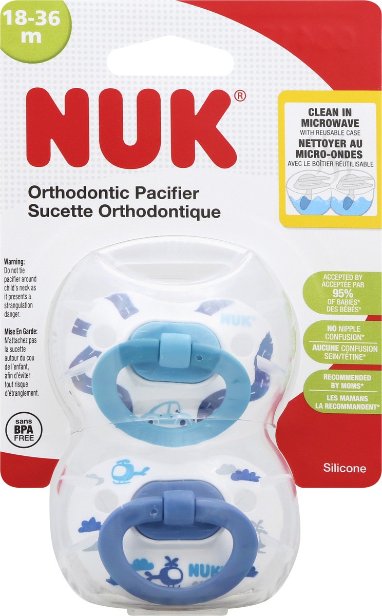 slide 1 of 9, NUK Pacifier Silicone Ortho, 2 ct