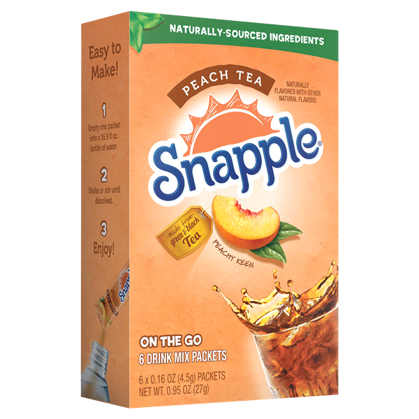 slide 1 of 1, Snapple Drink Mix Packets Peach Tea On The Go, 8 ct; 67 oz