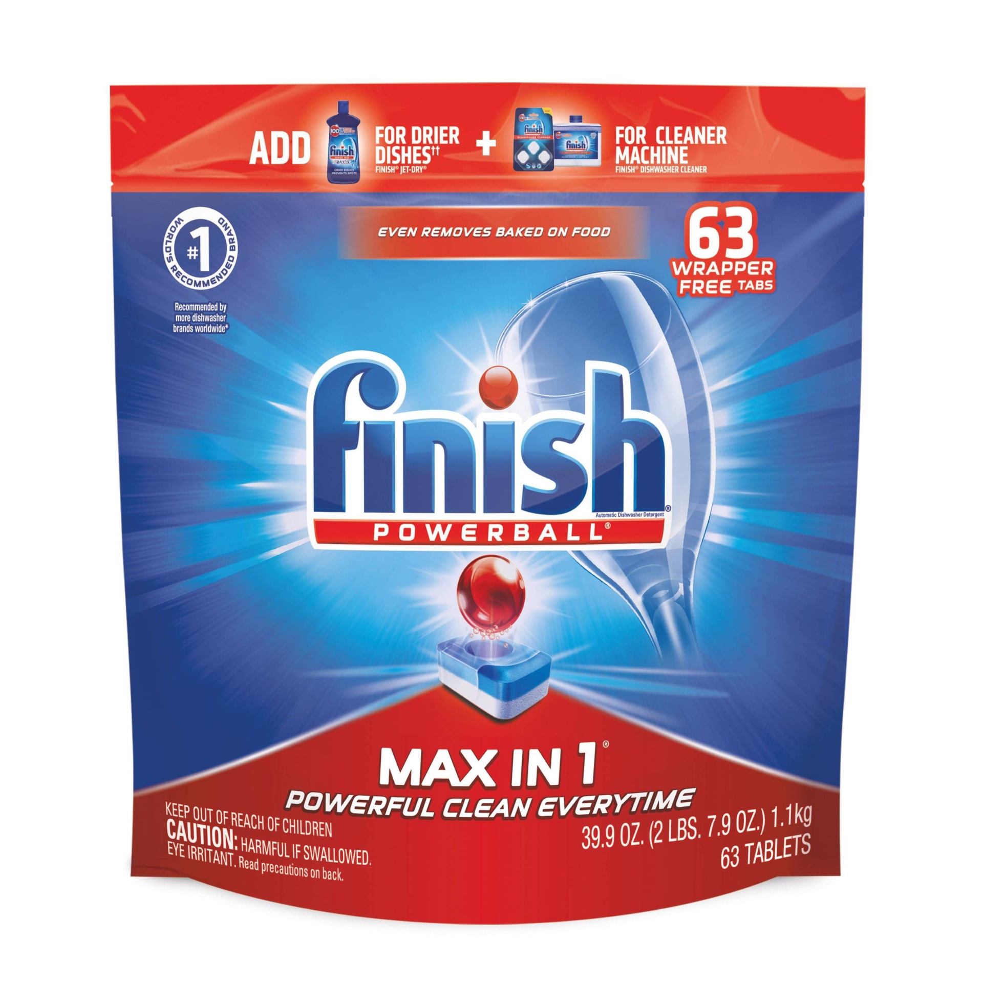 slide 1 of 1, Finish Automatic Dishwasher Detergent 63 ea, 63 ct