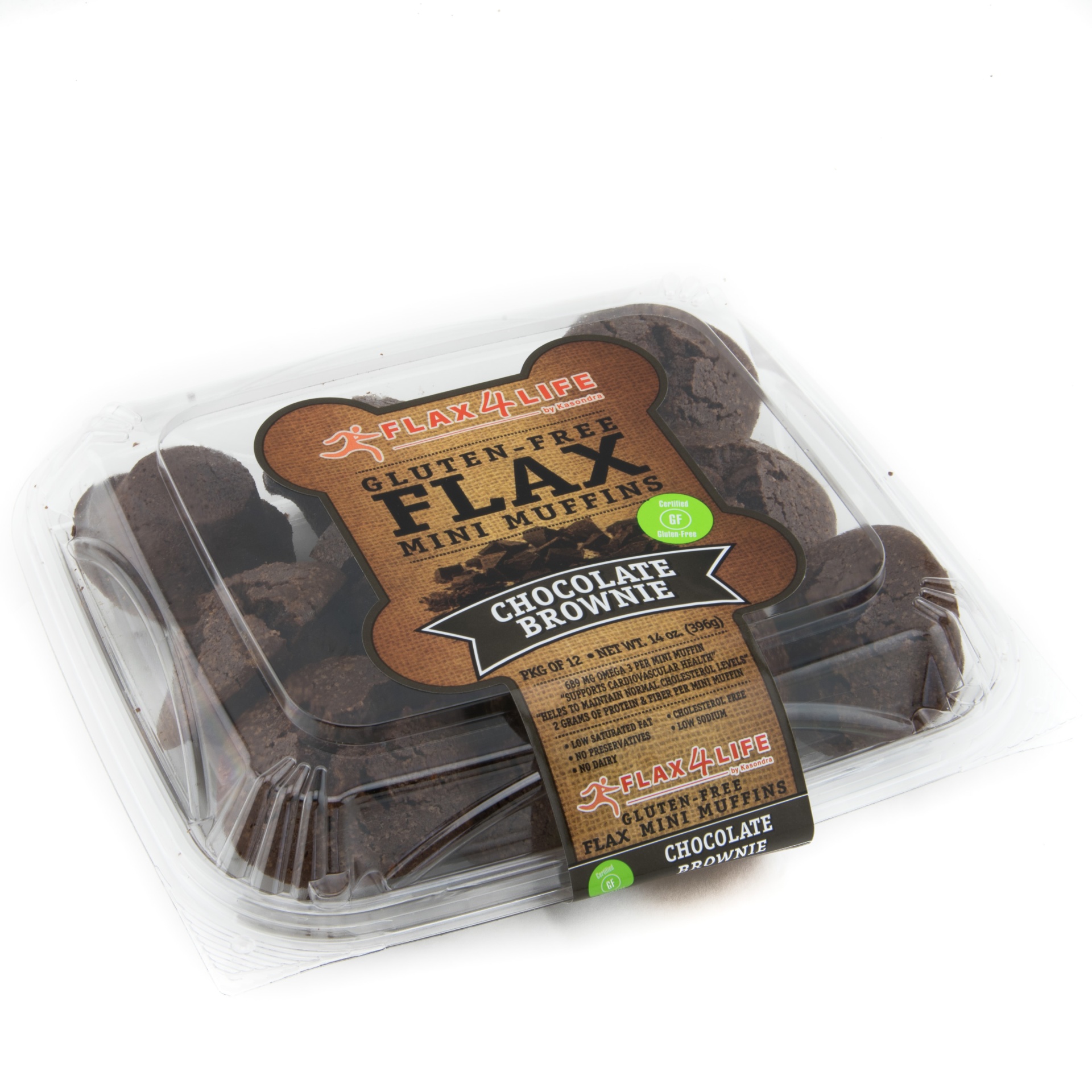slide 1 of 1, Flax4Life Chocolate Brownie Muffins - Gluten Free, 4 ct; 3.5 oz