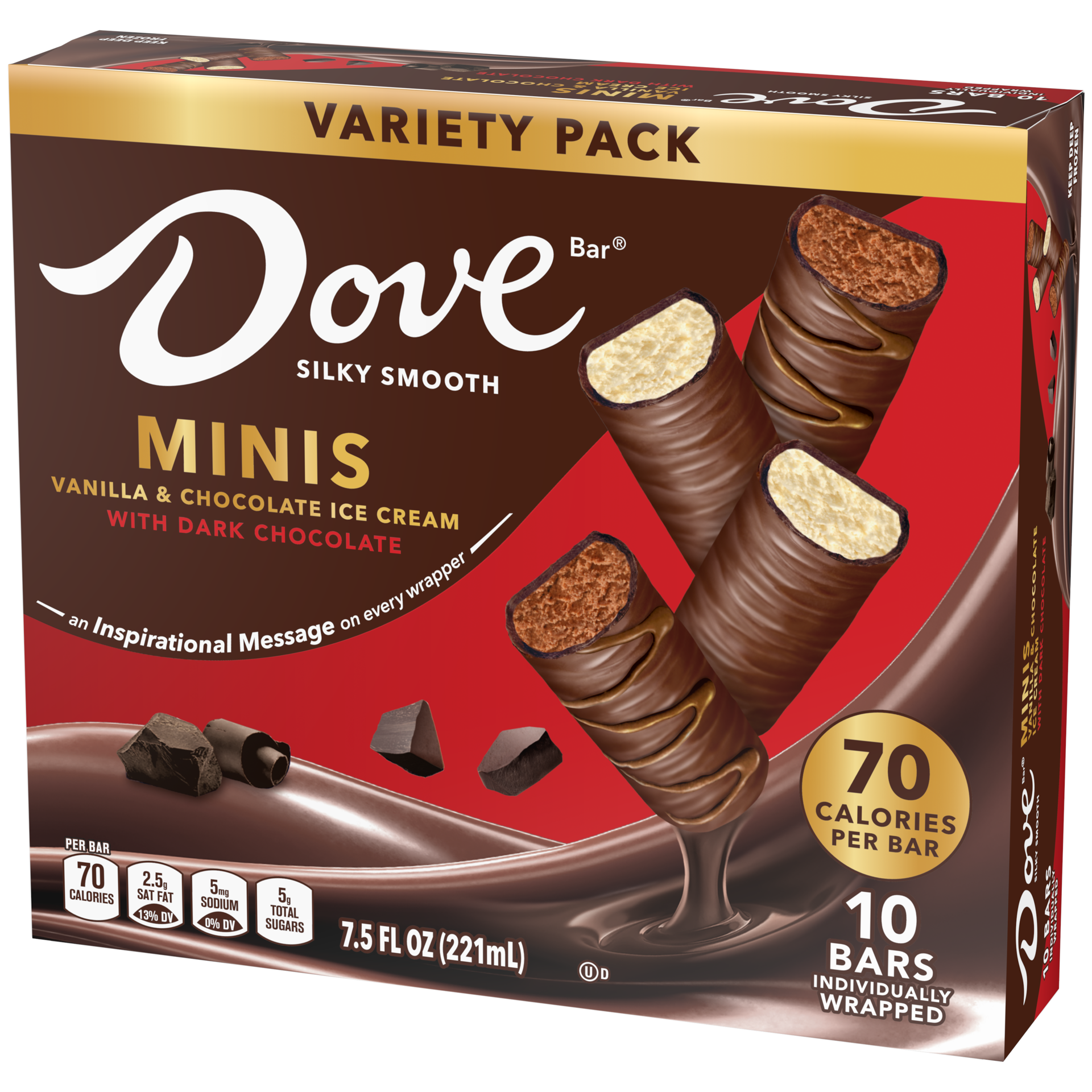slide 2 of 4, Dove, Mini Ice Cream Bars Variety Pack, 10 Ct, 7.5 Oz, 10 ct