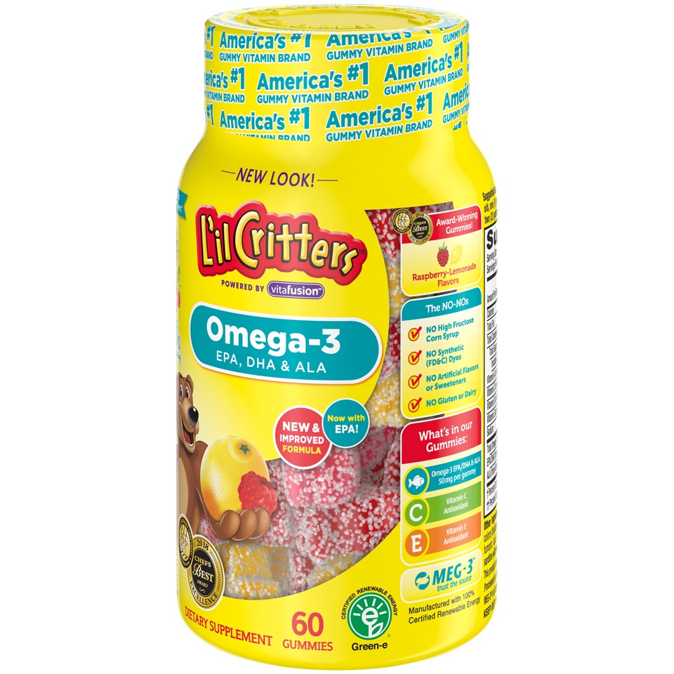 slide 3 of 4, L'il Critters Omega-3 Dietary Supplement Gummies, 60 ct