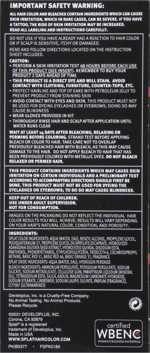 slide 7 of 13, Splat Rebellious Colors Whipped Cherry Complete Kit Hair Color 1 ea, 1 ct