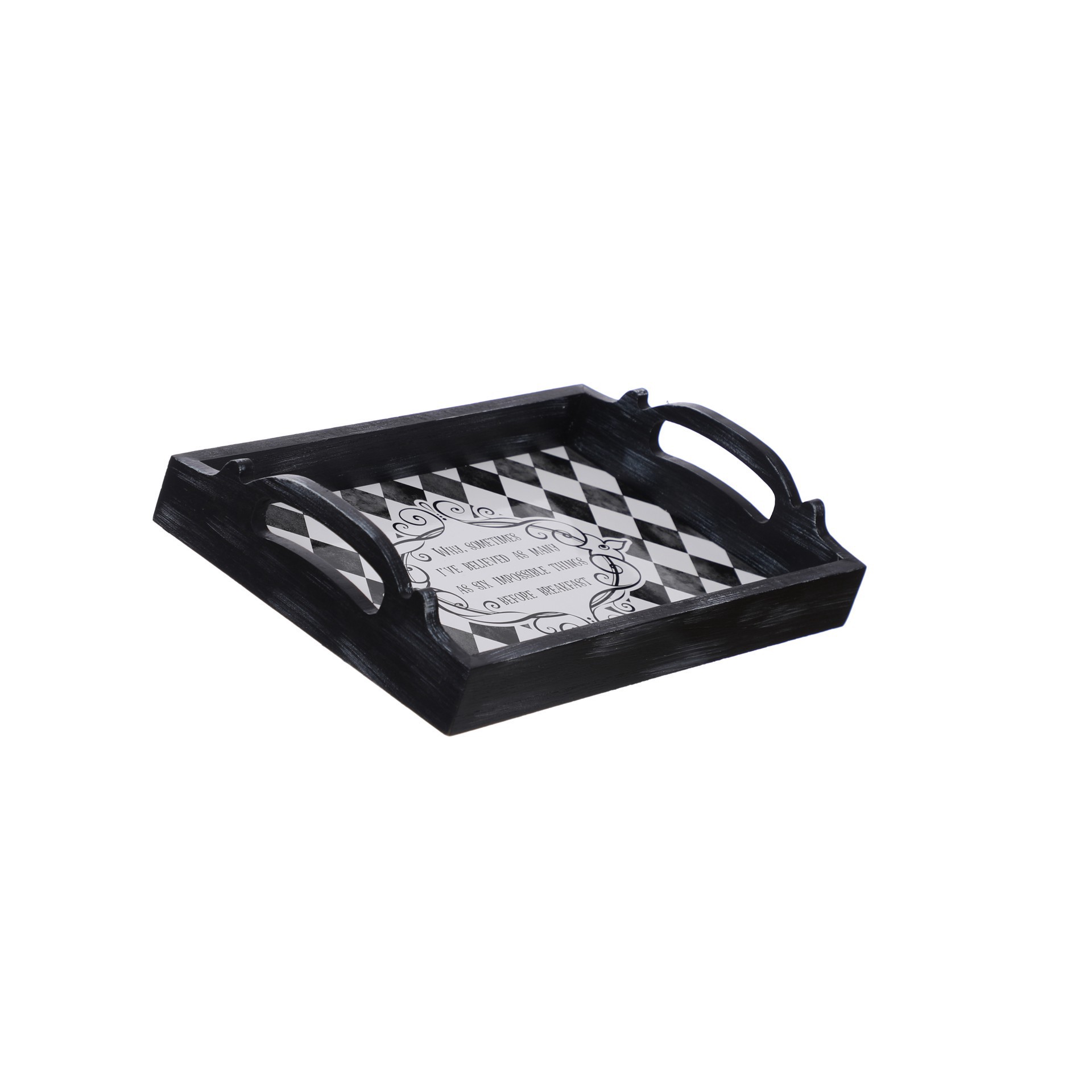 slide 2 of 3, 11.75" Diamond Checkered 6 Impossible Things Decorative Tray By Ashland, 11.75 in x 7.87 in x 2.5 in