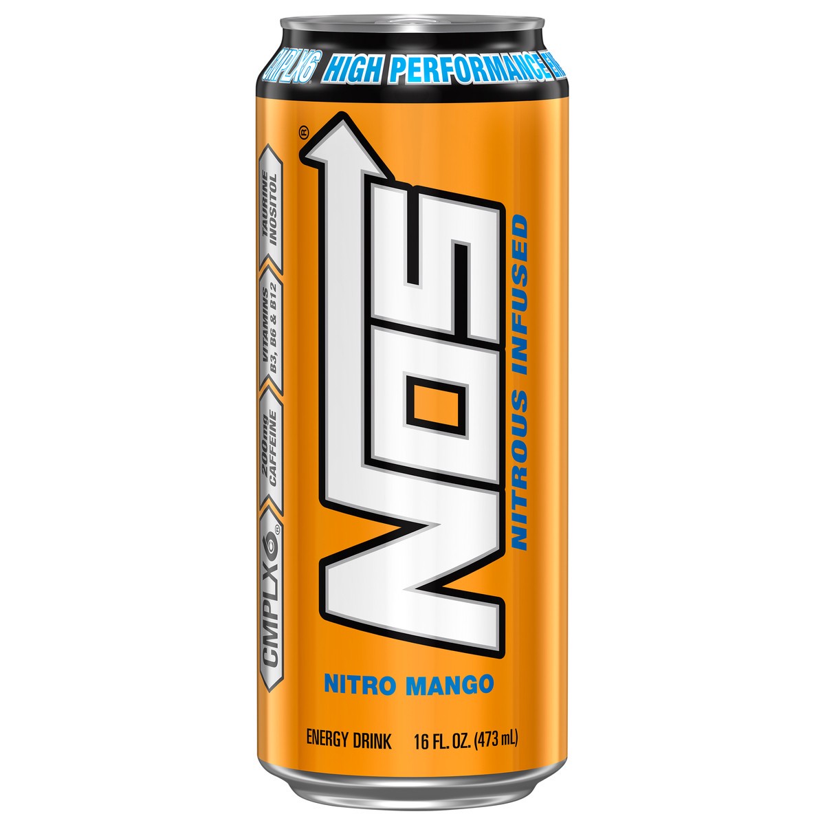 slide 1 of 2, NOS High Performance Nitro Mango Energy Drink - 16 fl oz, 16 fl oz