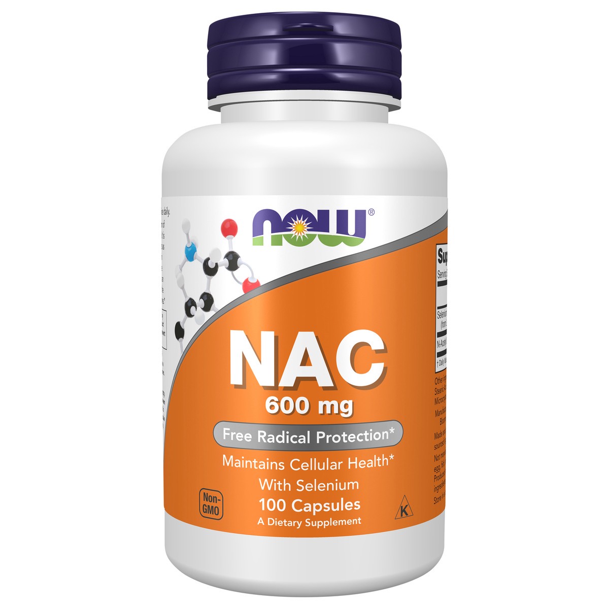 slide 1 of 4, NOW NAC 600 mg - 100 Capsules, 100 ct