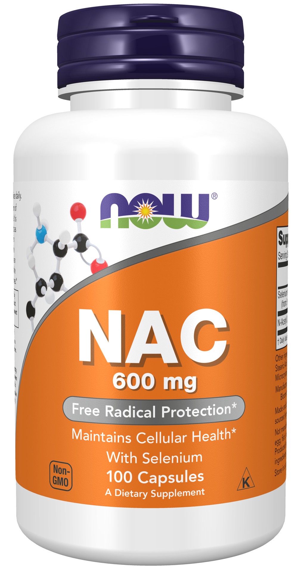 slide 1 of 4, NOW NAC 600 mg - 100 Capsules, 100 ct