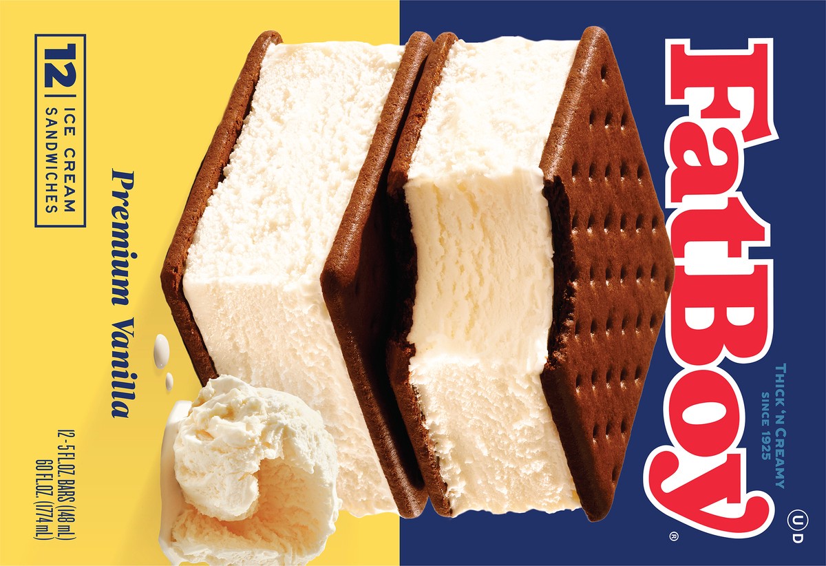 slide 3 of 7, Fat Boy FatBoy Ice Cream Sandwich - 12-4.5 Oz, 54 oz