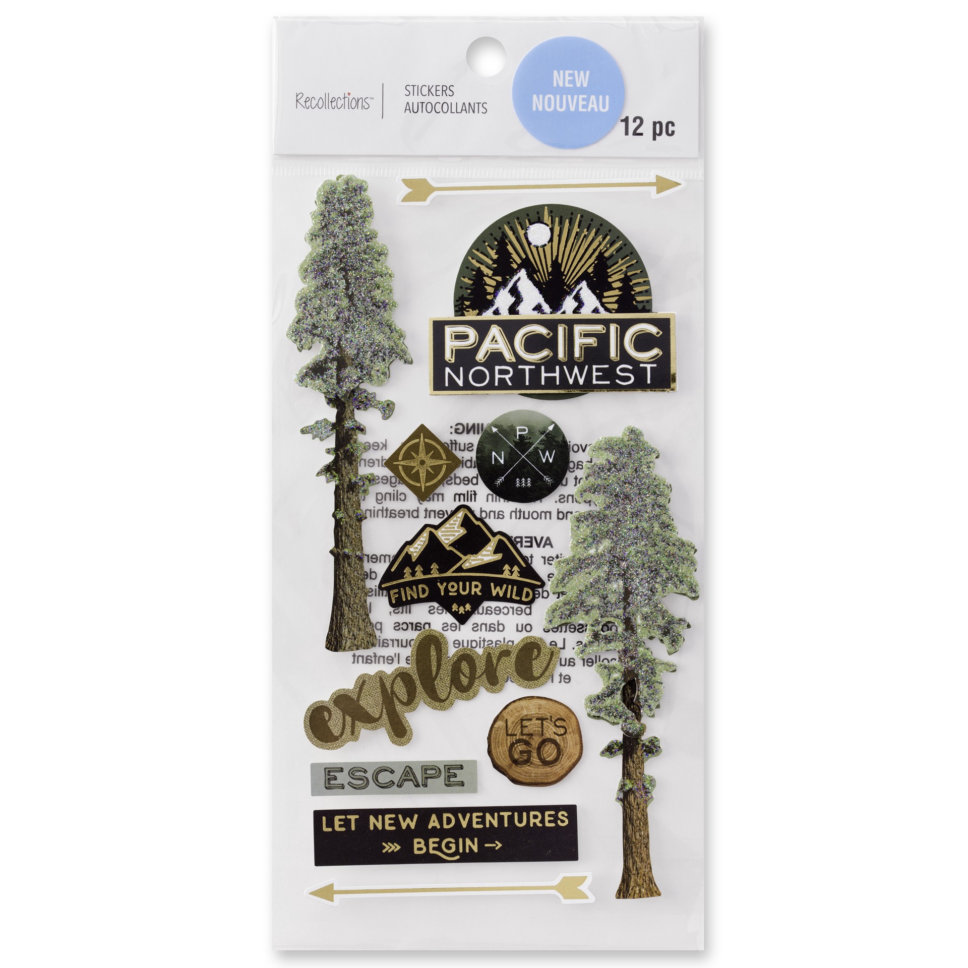 slide 3 of 5, Pacific Northwest Stickers By Recollections, 4 in x 8.5 in