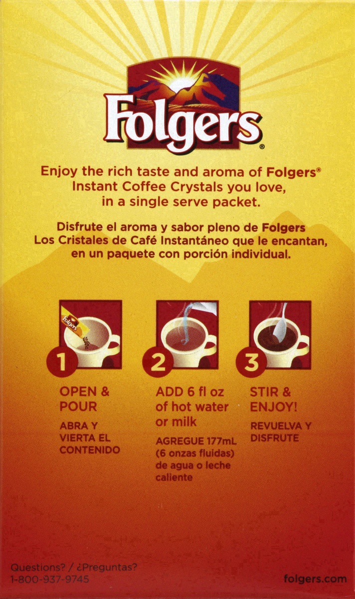 slide 12 of 31, Folgers Classic Roast Instant Coffee, Single Serve Packets, 7 ct