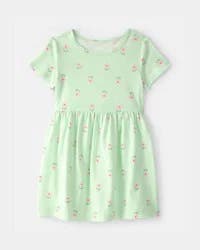 Carters Toddler Girl Floral Short-Sleeve Dress - Green Green 5T