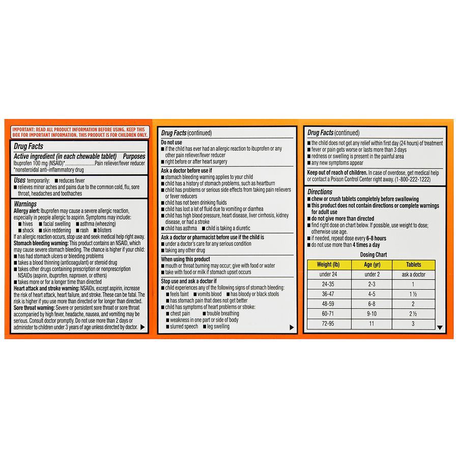 slide 2 of 5, Walgreens Junior Strength Ibuprofen Grape Flavor Chewable Tablets 100Mg, 24 ct
