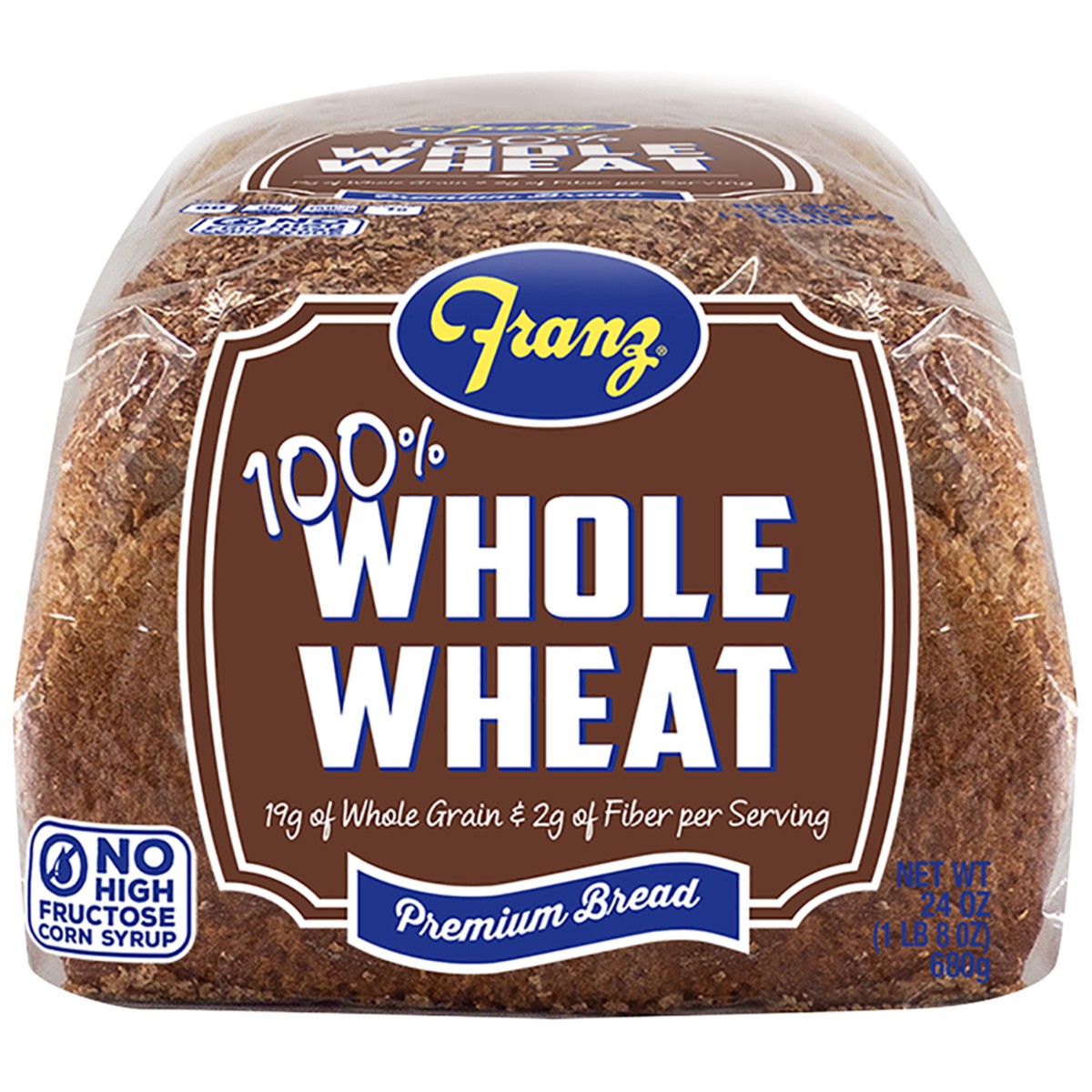 slide 4 of 8, Franz 100% Whole Wheat Sandwich Bread, 24 oz