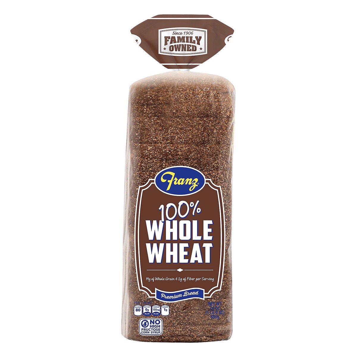 slide 6 of 8, Franz 100% Whole Wheat Sandwich Bread, 24 oz