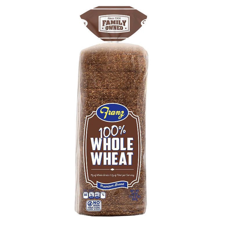 slide 1 of 8, Franz 100% Whole Wheat Sandwich Bread, 24 oz