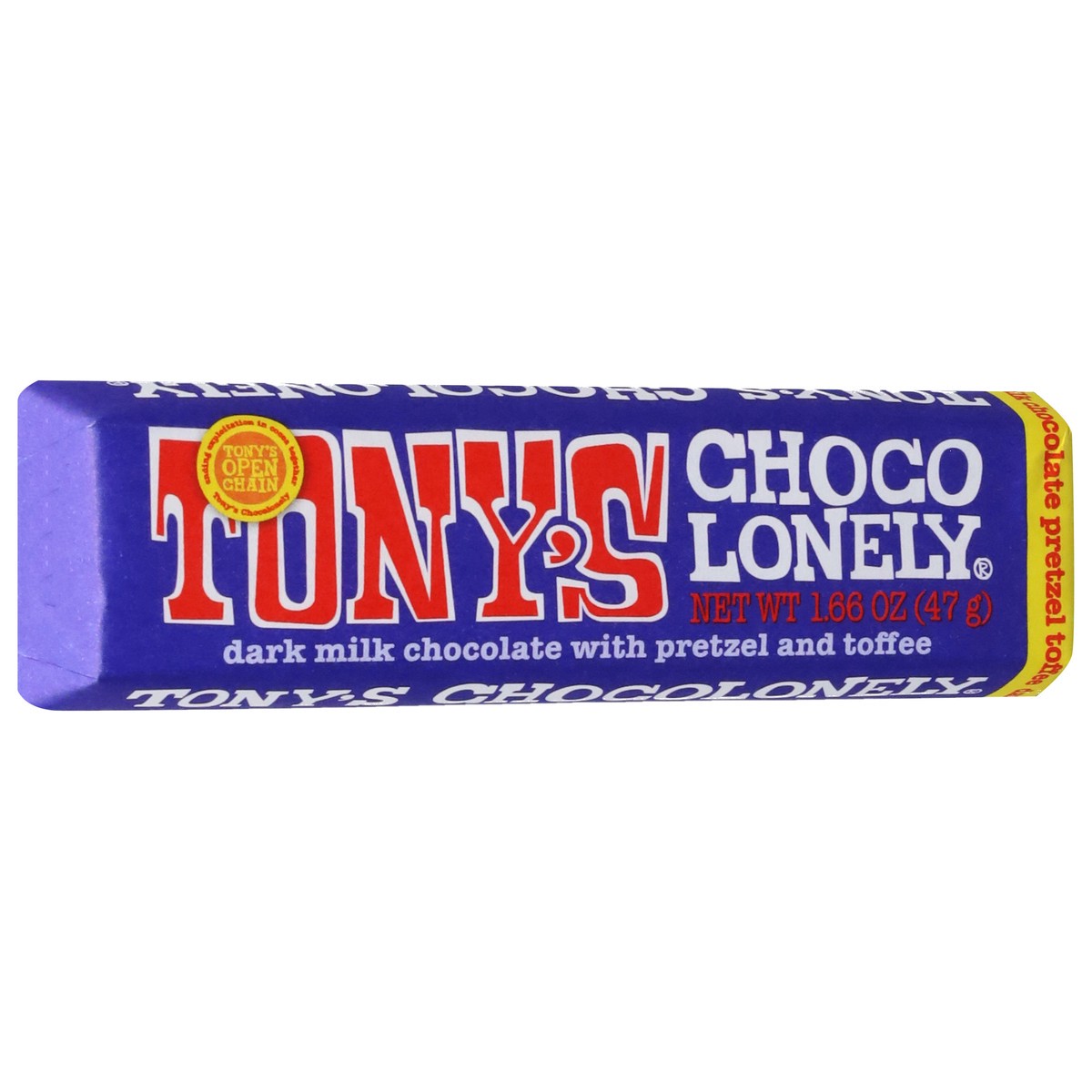 slide 5 of 13, Tony's Chocolonely Dark Milk Chocolate with Pretzel and Toffee 1.66 oz, 1.66 oz