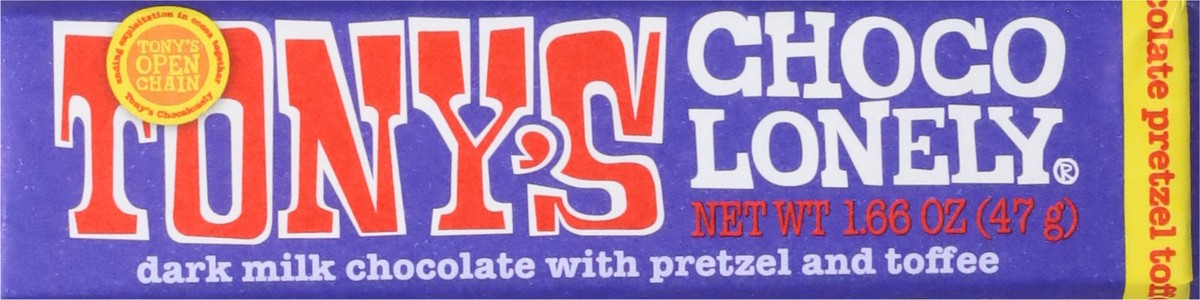 slide 8 of 13, Tony's Chocolonely Dark Milk Chocolate with Pretzel and Toffee 1.66 oz, 1.66 oz