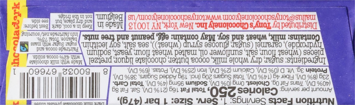 slide 2 of 13, Tony's Chocolonely Dark Milk Chocolate with Pretzel and Toffee 1.66 oz, 1.66 oz