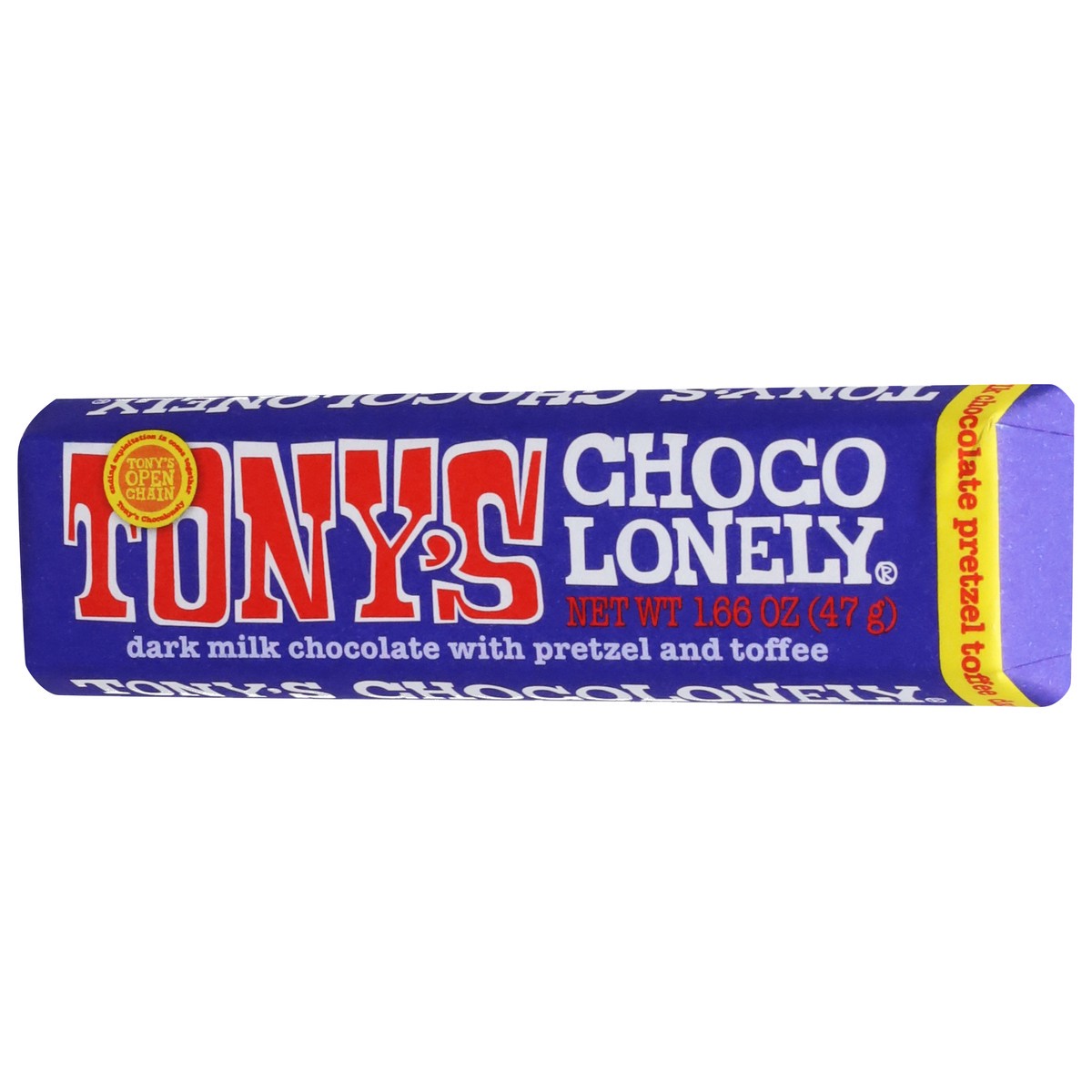 slide 6 of 13, Tony's Chocolonely Dark Milk Chocolate with Pretzel and Toffee 1.66 oz, 1.66 oz