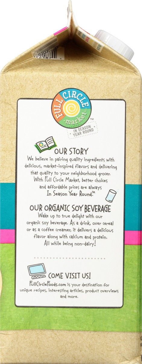 slide 8 of 15, Full Circle Market Organic Original Non-Dairy Unsweetened Soy Beverage 0.5 gl, 1/2 gal