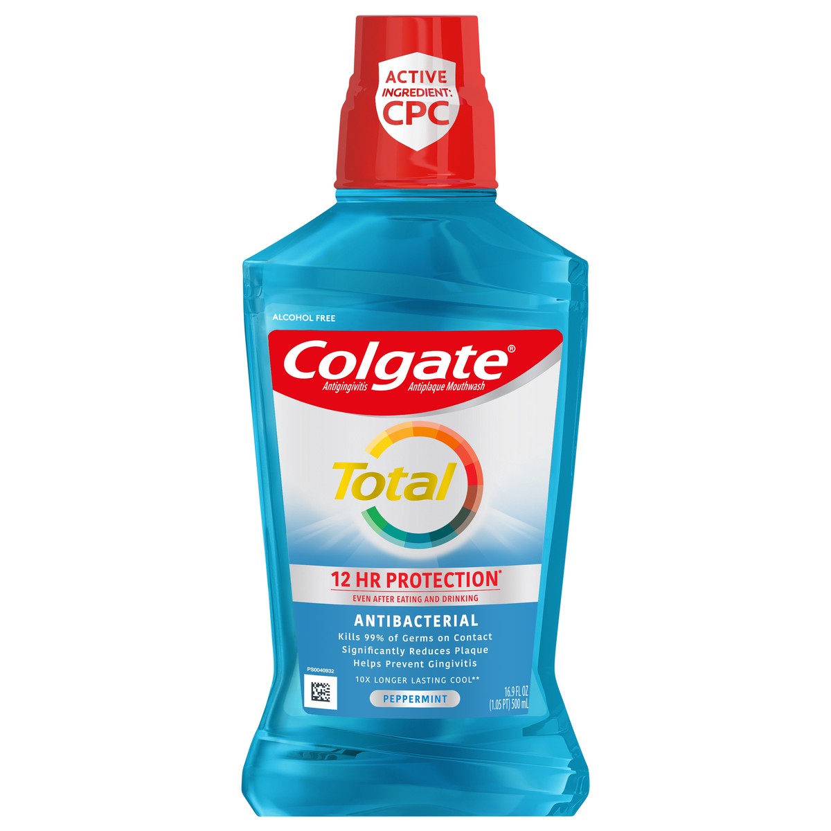 slide 1 of 8, Colgate Total Pro-Shield Alcohol Free Mouthwash, Antibacterial Formula, Peppermint - 500 mL, 16.9 fl.Oz.. (6 Pk.), 16.9 fl oz