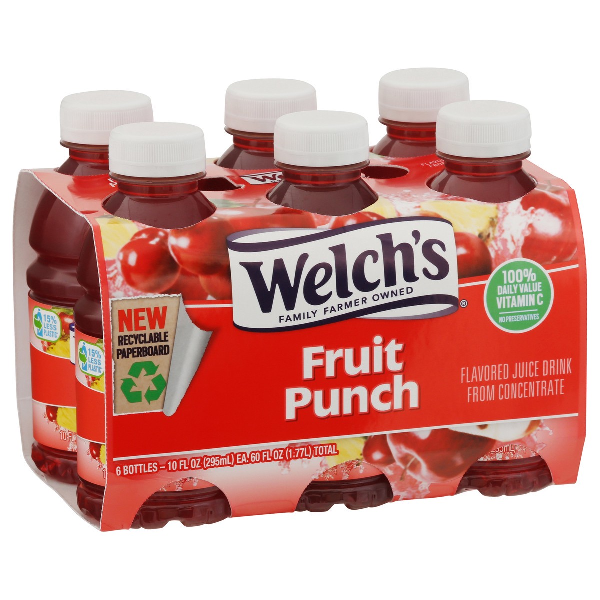 slide 11 of 11, Welch's Fruit Punch Juice Drink, 10 Fl Oz On-the-Go Bottle (Pack of 6), 60 fl oz