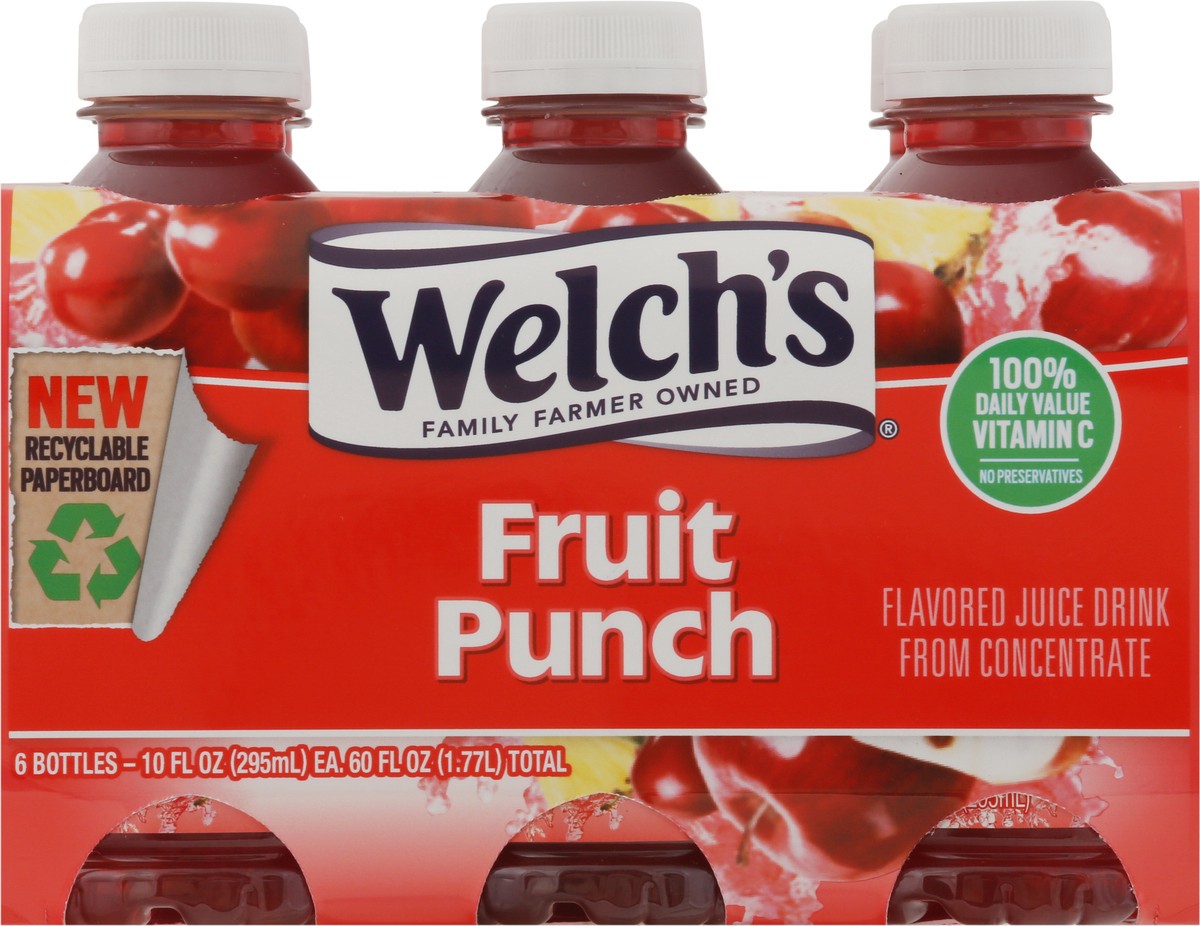 slide 8 of 11, Welch's Fruit Punch Juice Drink, 10 Fl Oz On-the-Go Bottle (Pack of 6), 60 fl oz