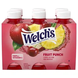 Welch's Fruit Punch Juice Drink, 10 fl oz On-the-Go Bottle (Pack of 6)