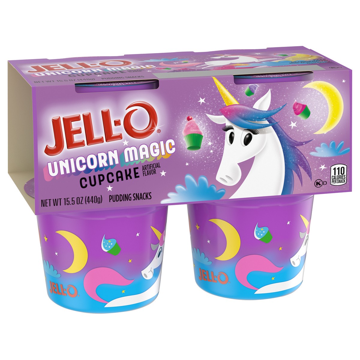 slide 8 of 9, Jell-O Unicorn Magic Cupcake Ready-to-Eat Pudding Cups Snack, 4 ct Cups, 4 ct