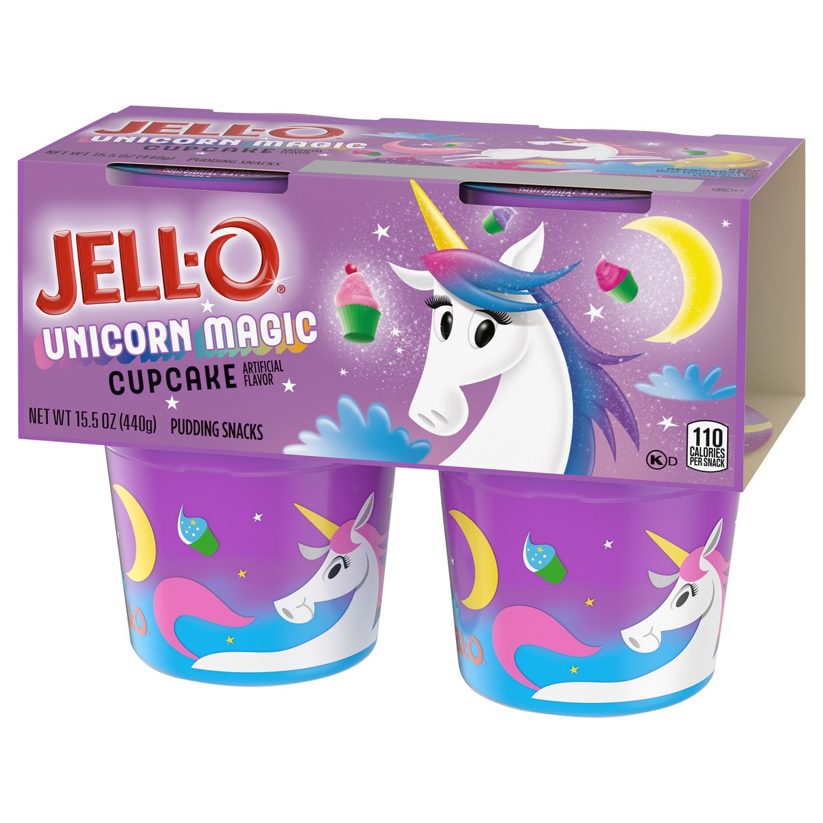 slide 5 of 9, Jell-O Unicorn Magic Cupcake Ready-to-Eat Pudding Cups Snack, 4 ct Cups, 4 ct