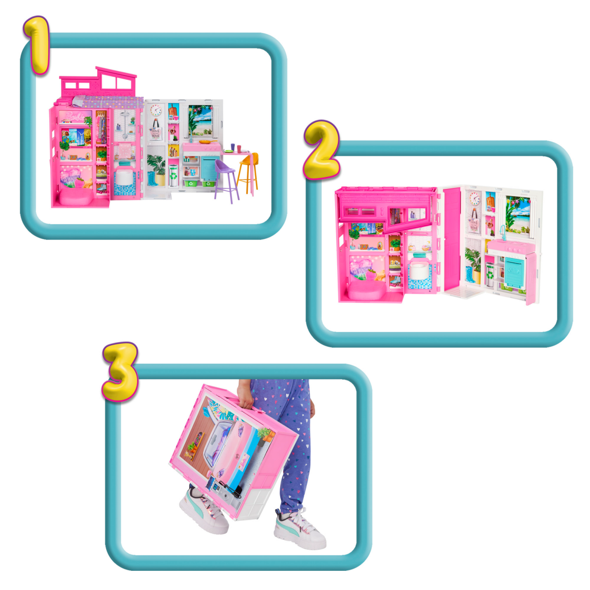slide 9 of 20, Barbie MATTEL GAMES Barbie Getaway House Doll and Playset, 1 ct