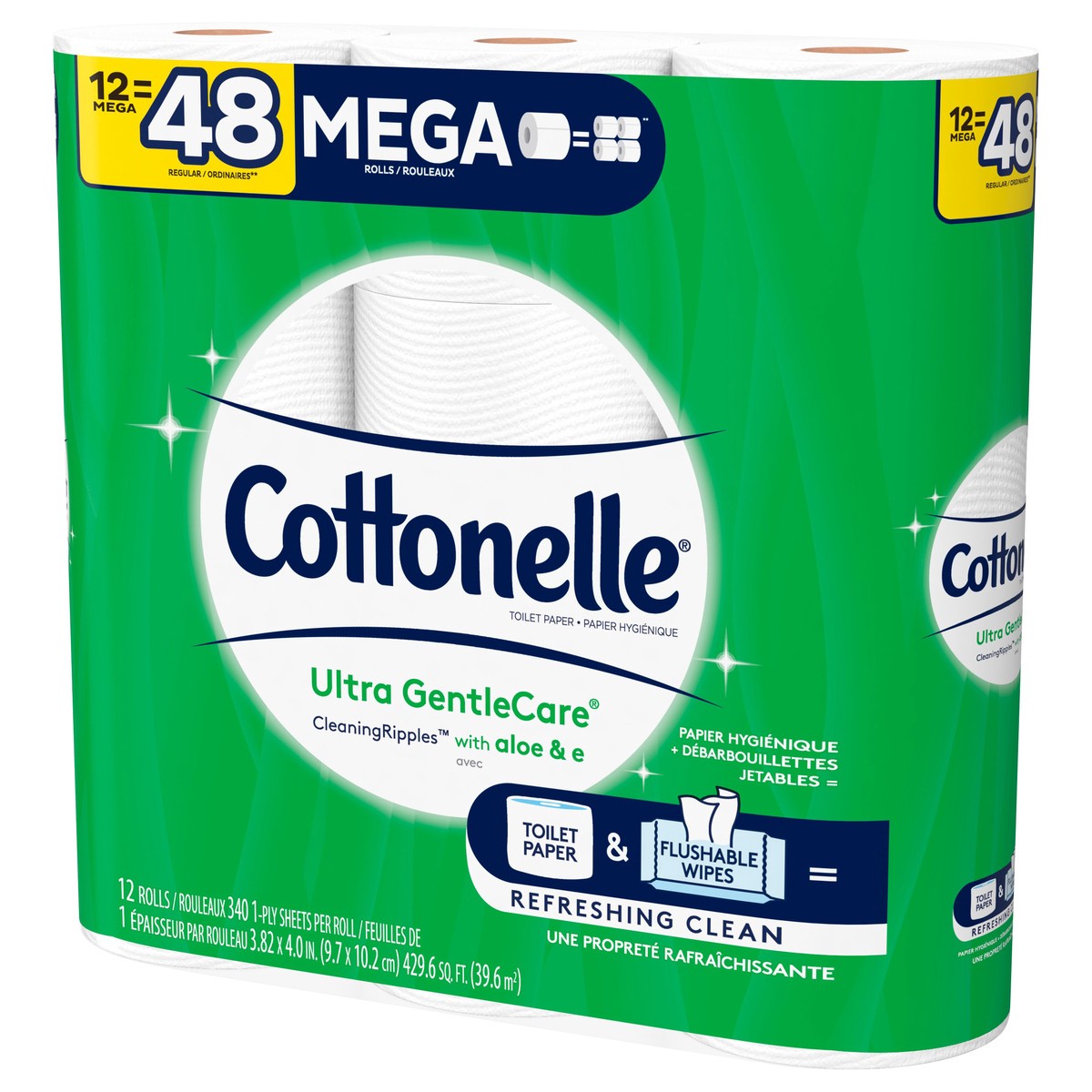 slide 10 of 10, Cottonelle Ultra GenlteCare Mega Rolls 1-Ply Toilet Paper 12 ea, 12 ct