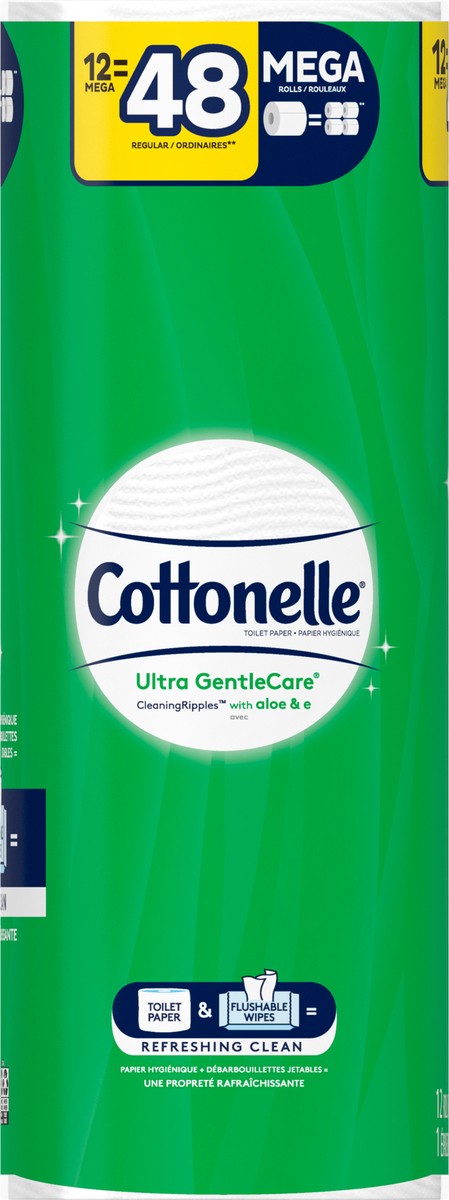 slide 7 of 10, Cottonelle Ultra GenlteCare Mega Rolls 1-Ply Toilet Paper 12 ea, 12 ct