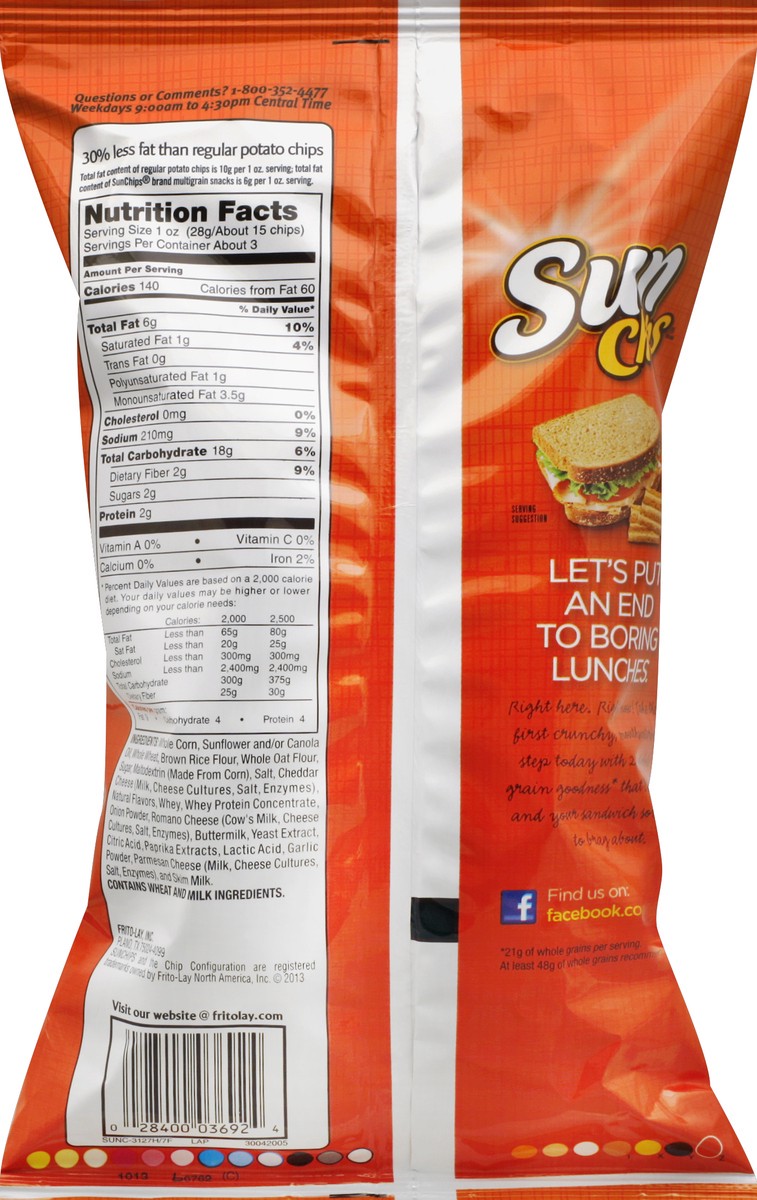 slide 6 of 6, SunChips Multigrain Snacks 3.25 oz, 3.25 oz