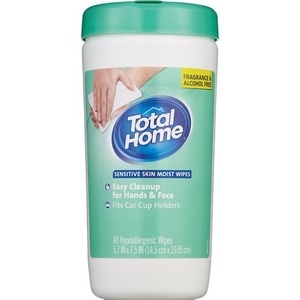 slide 1 of 1, Total Home By CVS Hypoallergenic Sensitive Skin Moist Wipes, 40 ct