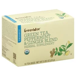 Publix Deli Green Tea, Organic, Peppermint & Ginger Blend, Bags