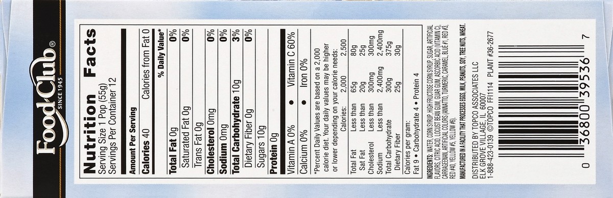 slide 4 of 6, Food Club Rainbow Pops Quiescently Frozen Confection, 1 ct