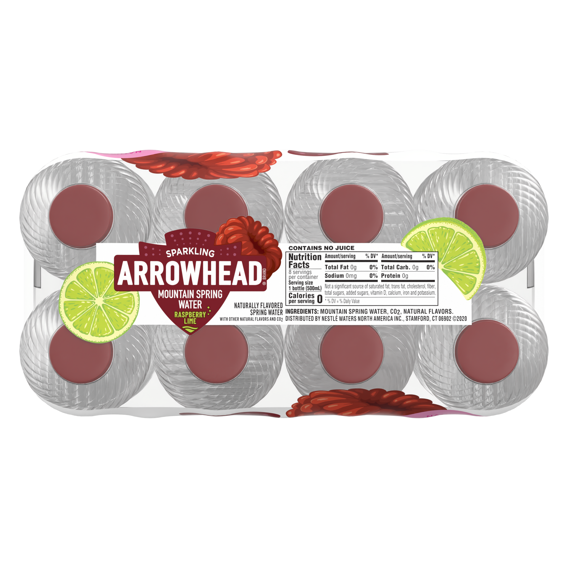 slide 4 of 5, Arrowhead Sparkling Water, Raspberry Lime- 16.9 fl oz, 16.9 fl oz