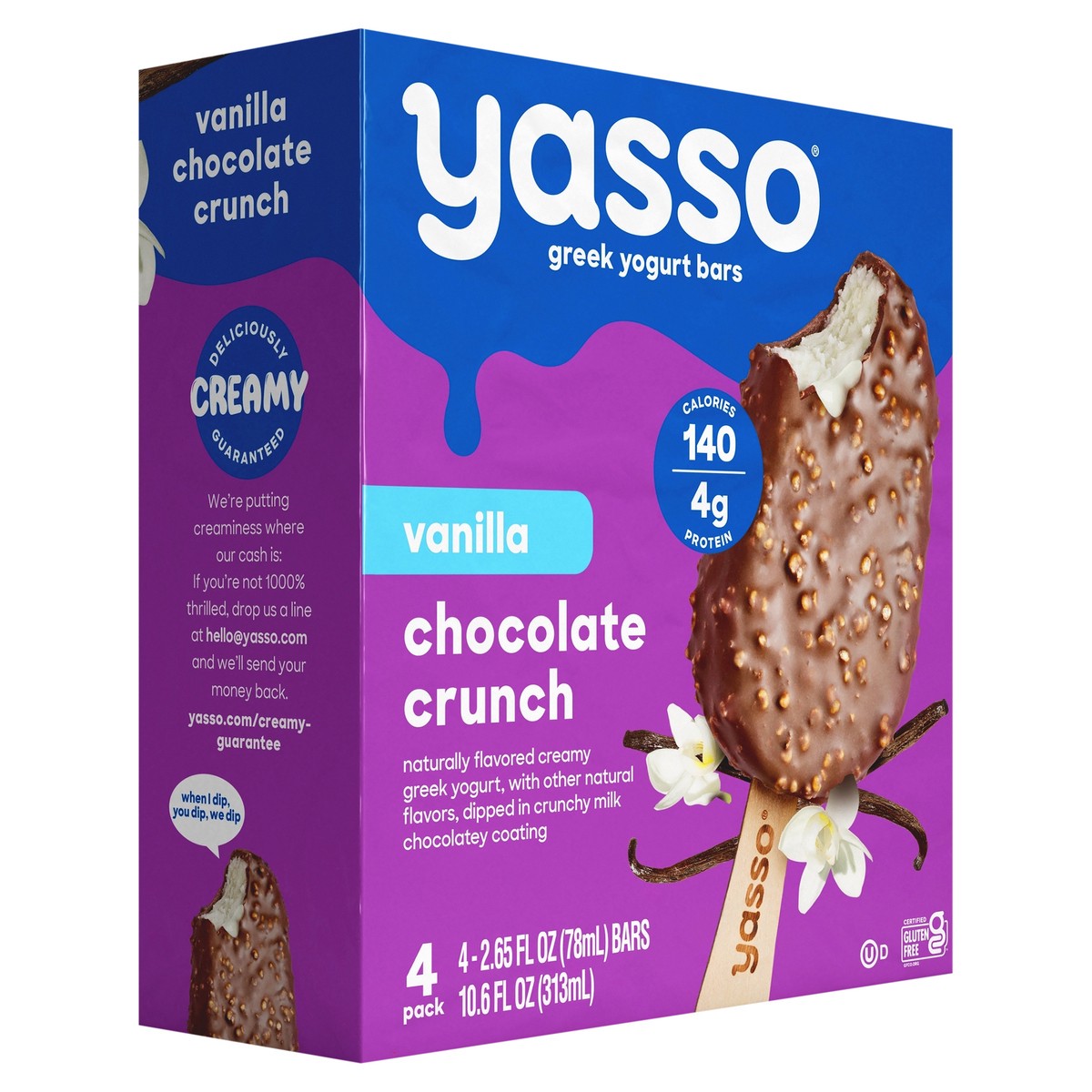 slide 2 of 9, Yasso Frozen Greek Yogurt Indulgent Vanilla Chocolate Crunch - 4ct, 4 ct