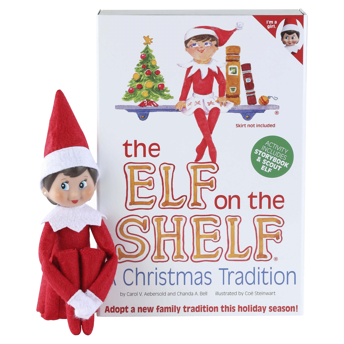 slide 1 of 9, The Elf on the Shelf Girl Storybook & Scout Elf 2 Pieces, 2 ct