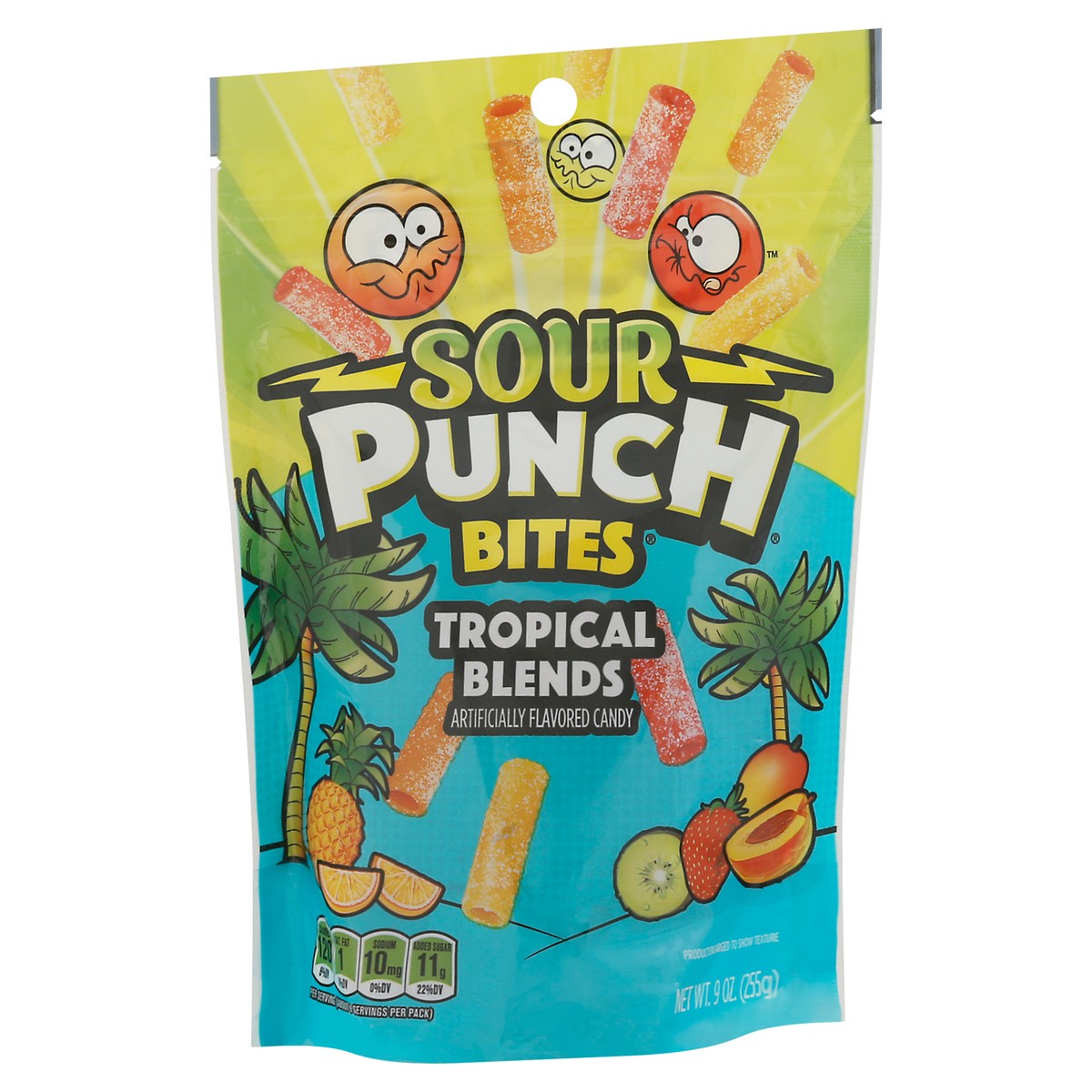 slide 3 of 9, Sour Punch Bites Tropical Flavors, 9oz Bag, 9 oz